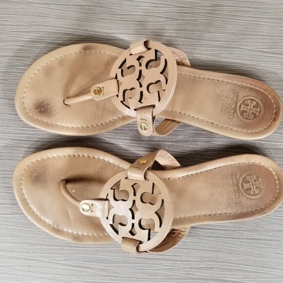 Tory Burch Miller Sandal, Almond Flour Leather, Women’s Size 10 M - Picture 6 of 8